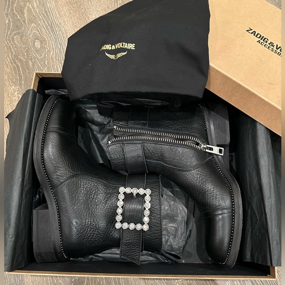 Zadig and Voltaire Empress Grained Leather Boots